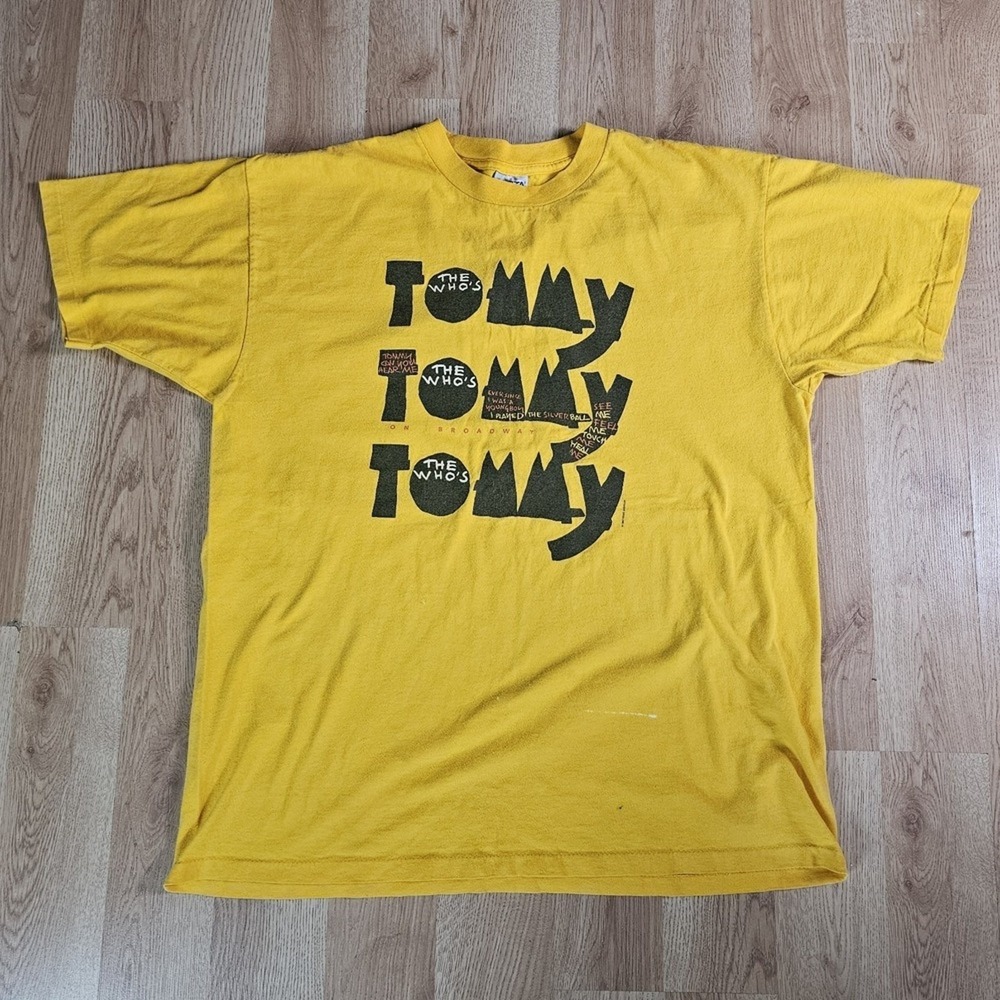 Vintage Tommy The Whos Band Shirt Mens XL Broadway Single Stitch 90s USA Made